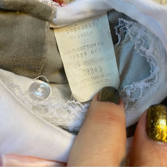 Vintage 1980s Grey Velvet Floral Lace Dress - Picture 4 of 6